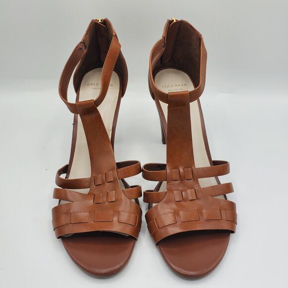 Cole Haan Cady High Sandal II Woodbury Open Toe Buckle Strap Heel Shoe Women's 8 - Picture 1 of 8